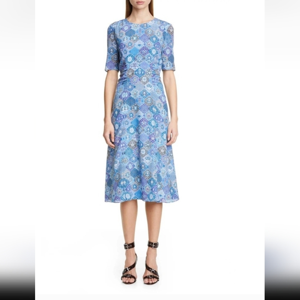 Altuzarra Blue Patterned Midi Dress